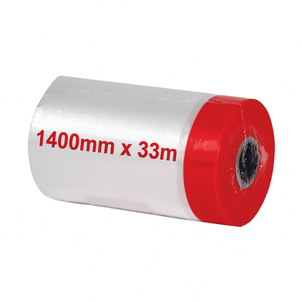 GOLDBÄNDER RED“ Premium Abdeckband + Masking Abdeckfolie für Maler & Renovierung 33 m x 140 cm