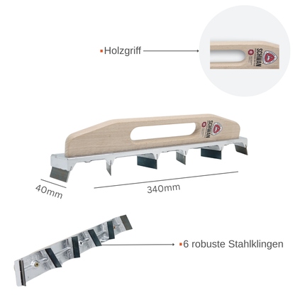 Kantenhobel Eckenhund 6 klingen - 340x40 mm
