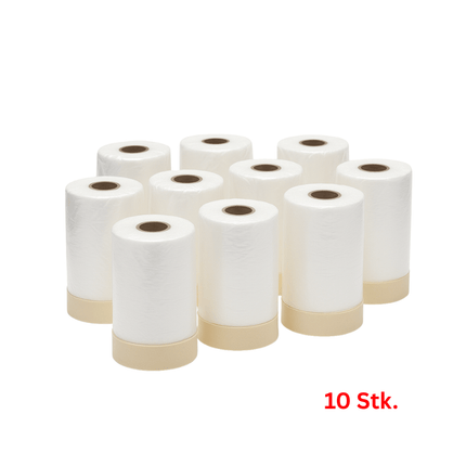Malerfolie mit Klebeband - Abdeckfolie 10 Stk