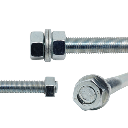 2 x Zuganker 370 mm mit Bundmutter M16 für Flansch