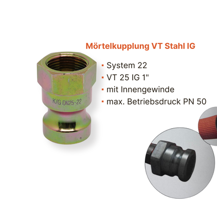Mörtelkupplung VT 25 mm 1" 