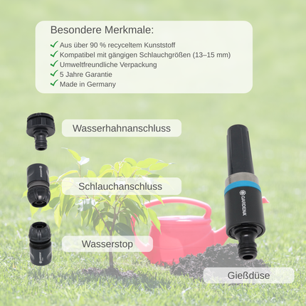 Gardena EcoLine Gartenspritze mit Anschluss-Set 4-teilig