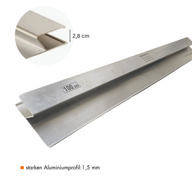 Aluminium-Kartätsche mit H-Profil 100 cm