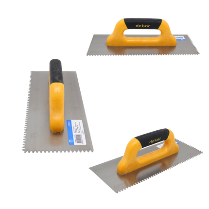 Glättekelle Gezahnt Dreieckzahn 295x120mm, Geschlossener Griff Dk-220