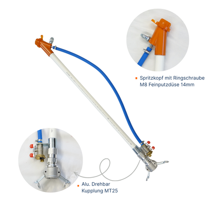 Feinputzgerät mit Drehkupplung NW25 Komplett – 50 cm  bis  150 cm