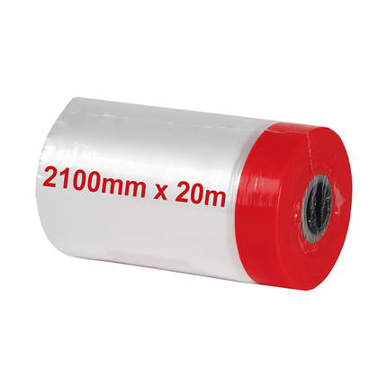 Abdeckfolie mit Klebeband - Malerfolie 20 m x 210 cm