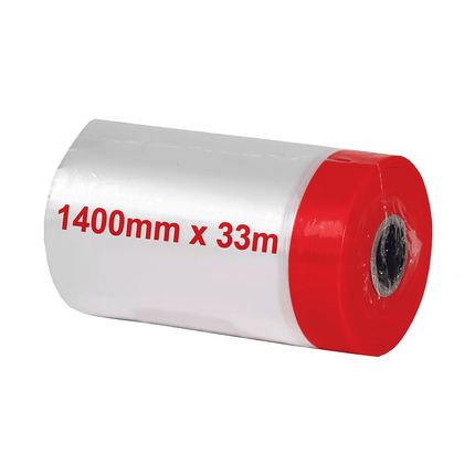 Abdeckfolie mit Klebeband - Malerfolie 33 m x 140 cm