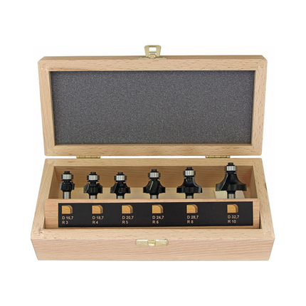 Abrundfräser-Satz 973CT06A03 Hartmetall Schaft-Ø 8 mm 6-teilig