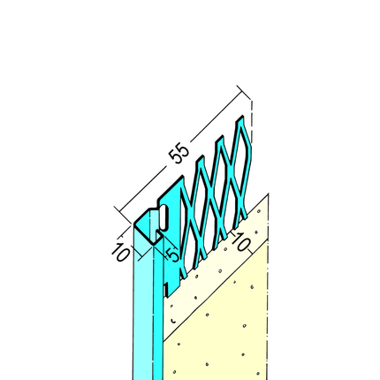 Abschlussprofil für den Innenputz (10 mm) 1259