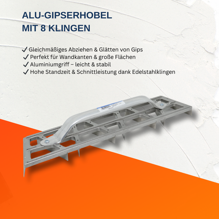 Alu-Gipserhobel / Kantenhobel 8 Klingen 460 mm