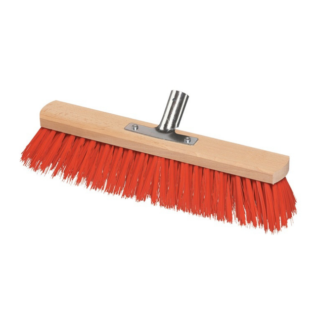 Besen Elaston mit Metallstielhalter Flachholz