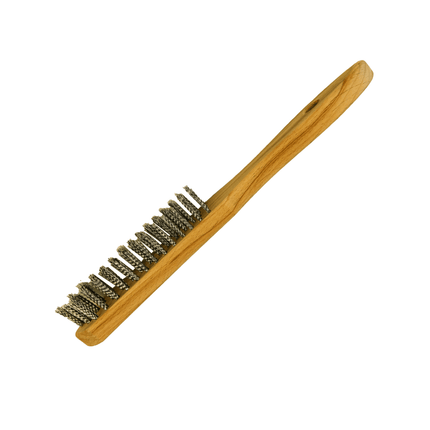 Drahtbürste mit Holzgriff, Stahldraht 4 Reihig