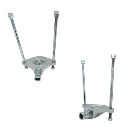 Druckflansch mit 2x Zuganker M16 und Kupplung NW25