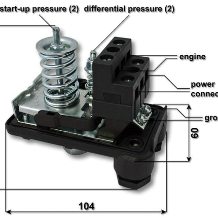 Druckschalter PT/5 380V - 16 A F 1/4"