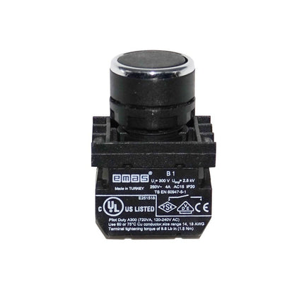 Drucktastenschalter Komplettset 240V B100DH schwarz