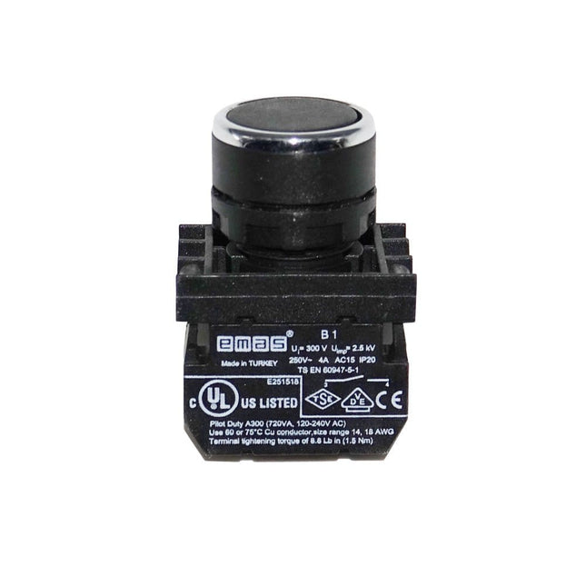 Drucktastenschalter Komplettset 240V B100DH schwarz