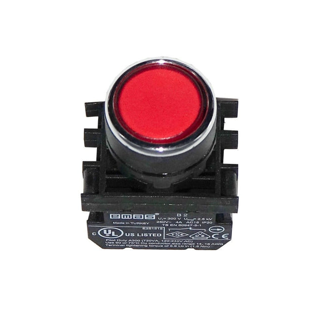 Drucktaster Komplettgerät 240V rotes Licht B200DK