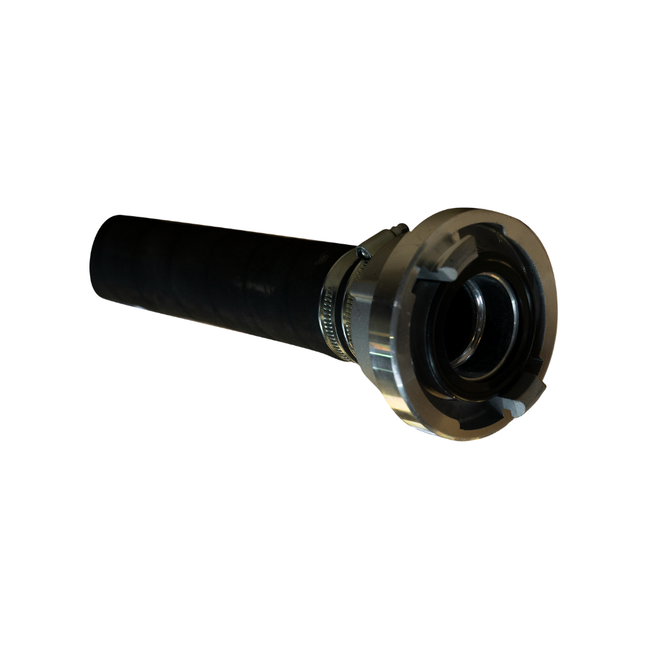 Förderschlauch aus Gummi 50 mm mit Storz-C-Kupplungen und Klemmen, 10 bar