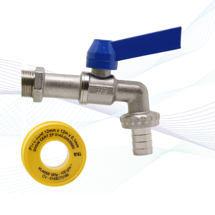 GEKA® Kugelauslaufventil - Messing vernickelt - 1/2"