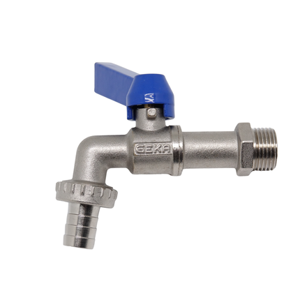 GEKA® Kugelauslaufventil - Messing vernickelt - 1/2"