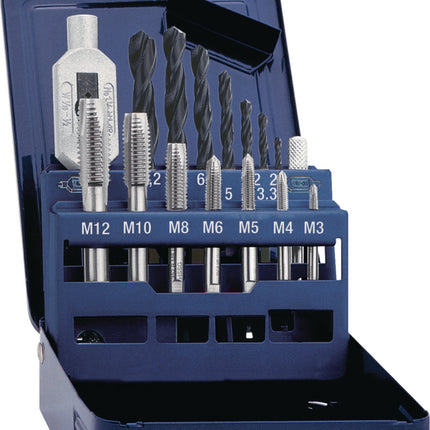 Gewindebohrer-Satz DIN 352 M3-M12 15 teilig HSS Metallkassette