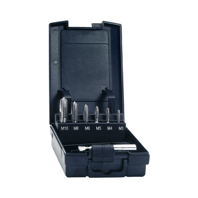 Gewindebohrerbit-Satz DIN 3126 M3-M10 7-teilig HSSG Kunststoffbox