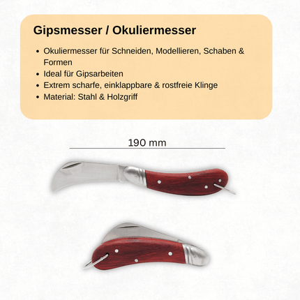 Gipsmesser / Okuliermesser – klappbares Gips-Schneidwerkzeug