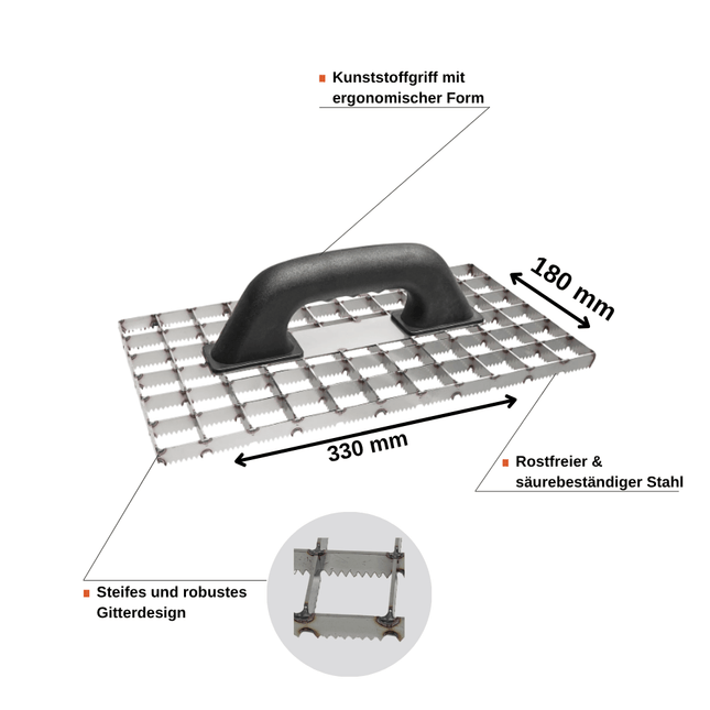 Gitterrabot gezahnt 180x330 mm