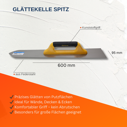 Glättekelle Spitz Kunststoffgriff
