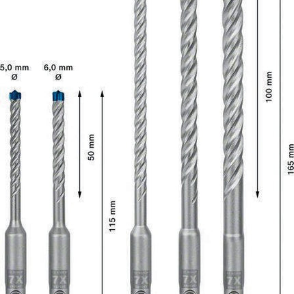 Hammerbohrer-Satz Expert plus 7X 5- teilig SDS Plus Kunststoffkassette mit Euroloch