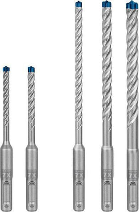 Hammerbohrer-Satz Expert plus 7X 5- teilig SDS Plus Kunststoffkassette mit Euroloch