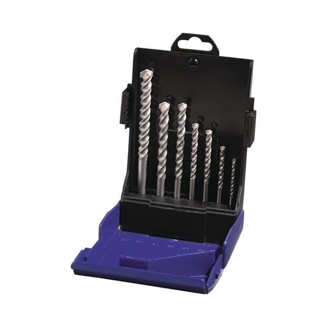 Hartmetallschlagbohrer-Satz 7-teilig 4/75,5/85,8/120,10/120,12/150,2x6/100 mm HM