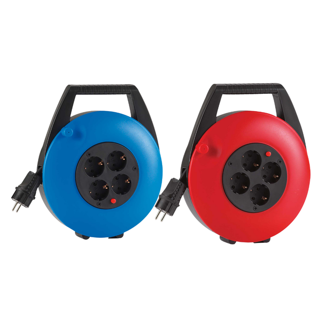 HEDI Kabelbox 10 m / 15 m, H05VV-F 3G1,5 mm², 4-fach Schutzkontakt-Steckdose