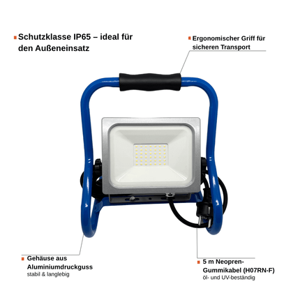 HEDI LED Baustrahler 30/50/150 W, 230V, 5 meter Kabel