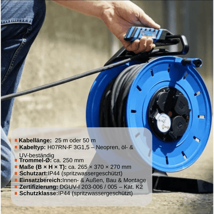 HEDI Vollkunststoff-Kabeltrommel Generation 7 Companion Ø 25 cm