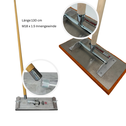 Holz-Gewindestiel 28 mm X 130 cm mit M18 IG