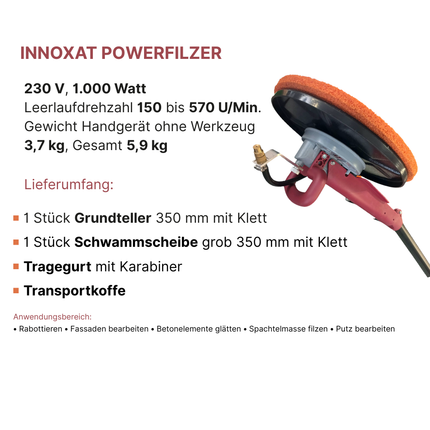 INNOXAT Powerfilzer 230V, 1.300 W Werkzeugaufnahme baugleich Rokamat PFM