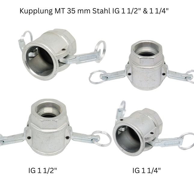 Kupplung MT 35 mm Stahl IG 1 1/2" & 1 1/4" System 22