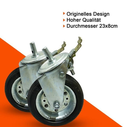 Lenkrolle ohne und mit Bremse