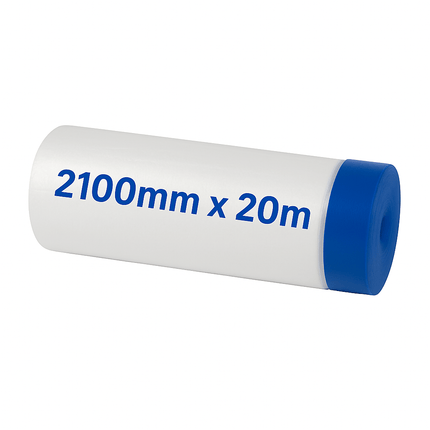 Malerfolie mit Gewebeklebeband - Abdeckfolie 20 m x 210 cm