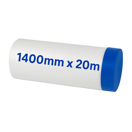 Malerfolie mit Gewebeklebeband - Abdeckfolie 20 m x 140 cm
