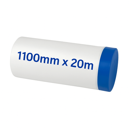 Malerfolie mit Gewebeklebeband - Abdeckfolie 20 m x 110 cm