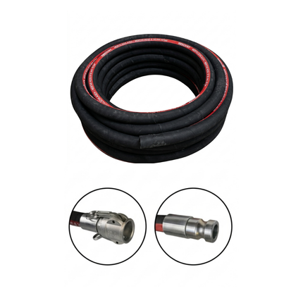 Mörtelschlauch 25 schwarz mit MKVT25 360°/MT25 für System 22, hydraulisch eingebunden, 40 bar