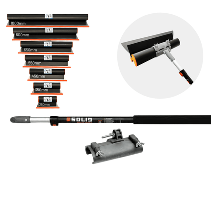 Profi Flächenspachtel SET mit Alu. Teleskopstange und Spachtel- Halter/ Adapter