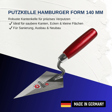 Putzkelle Hamburger Form 140 mm Spitzkelle