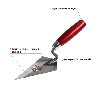 Putzkelle Hamburger Form 140 mm Spitzkelle