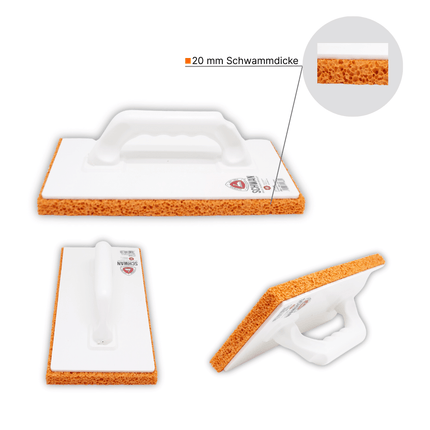 Reibebrett mit Schwammgummi 10 mm Mittelporig 280 x 140 mm