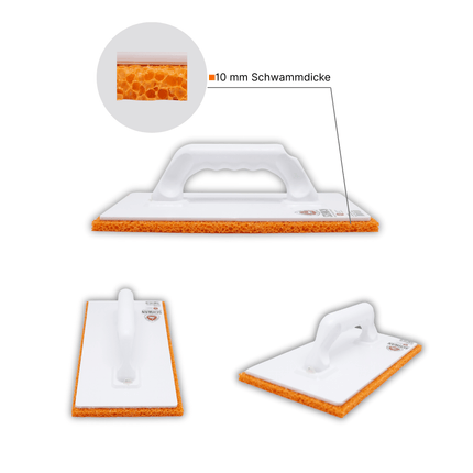 Reibebrett mit Schwammgummi 10 mm Mittelporig 280 x 140 mm