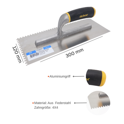 Rostfrei Zahnkelle 300 x 120 mm ( 4x4 6x6 8x8 10x10 12x12 ) Edelstahl
