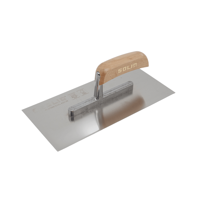 Rostfreie Glättekelle, Traufel  Holzgriff 130x270mm